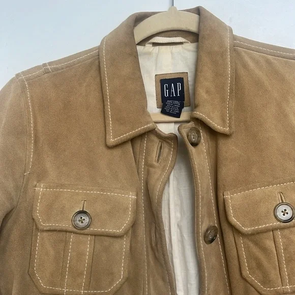 Gap Vintage Suede Jacket Tan S - Picture 7 of 16